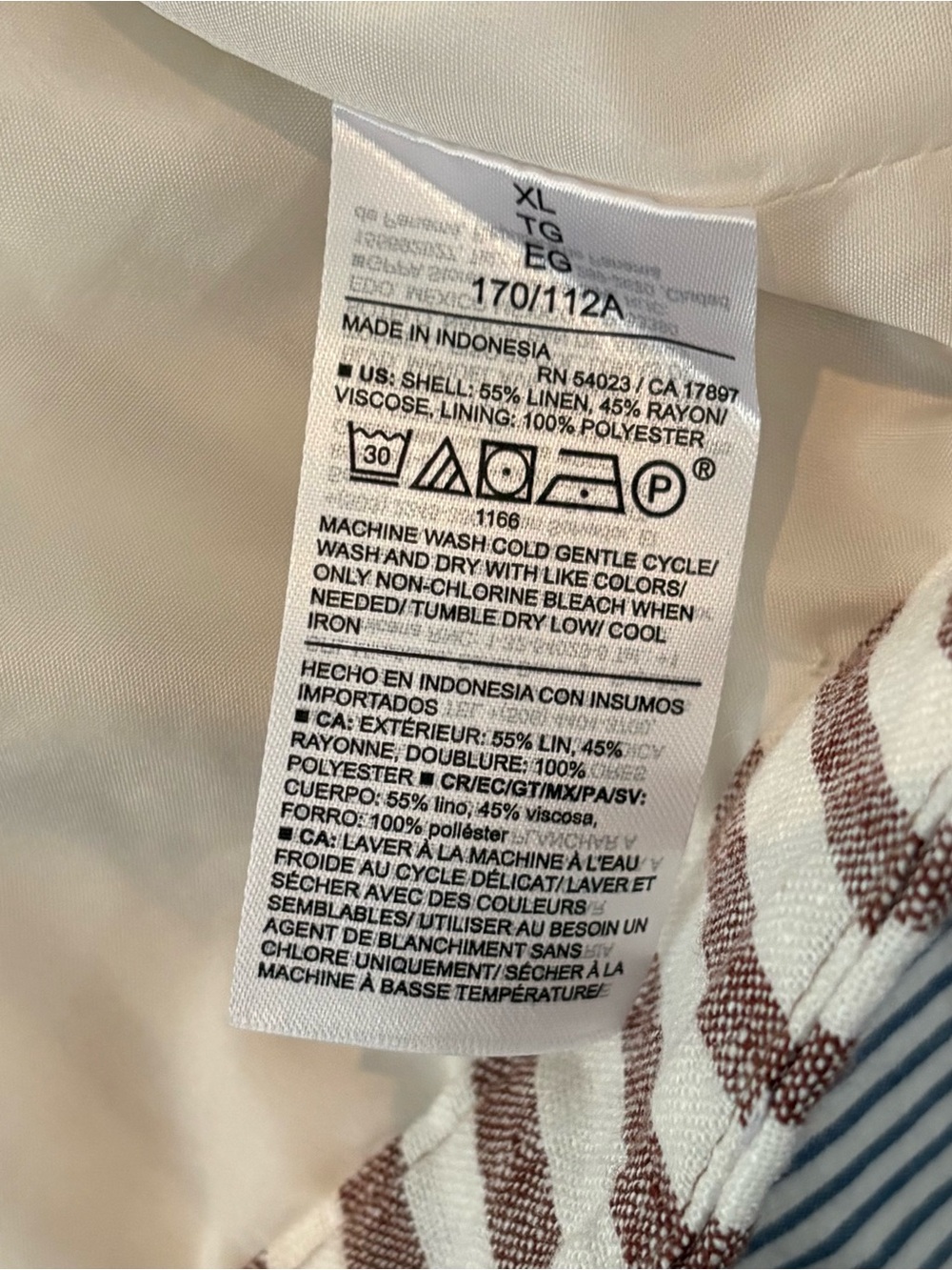 NWOT; Old Navy Striped Tie-Front Vest in Cream and Brown; XL - Picture 7 of 7